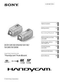 Sony DCR SR 20 E manual. Camera Instructions.